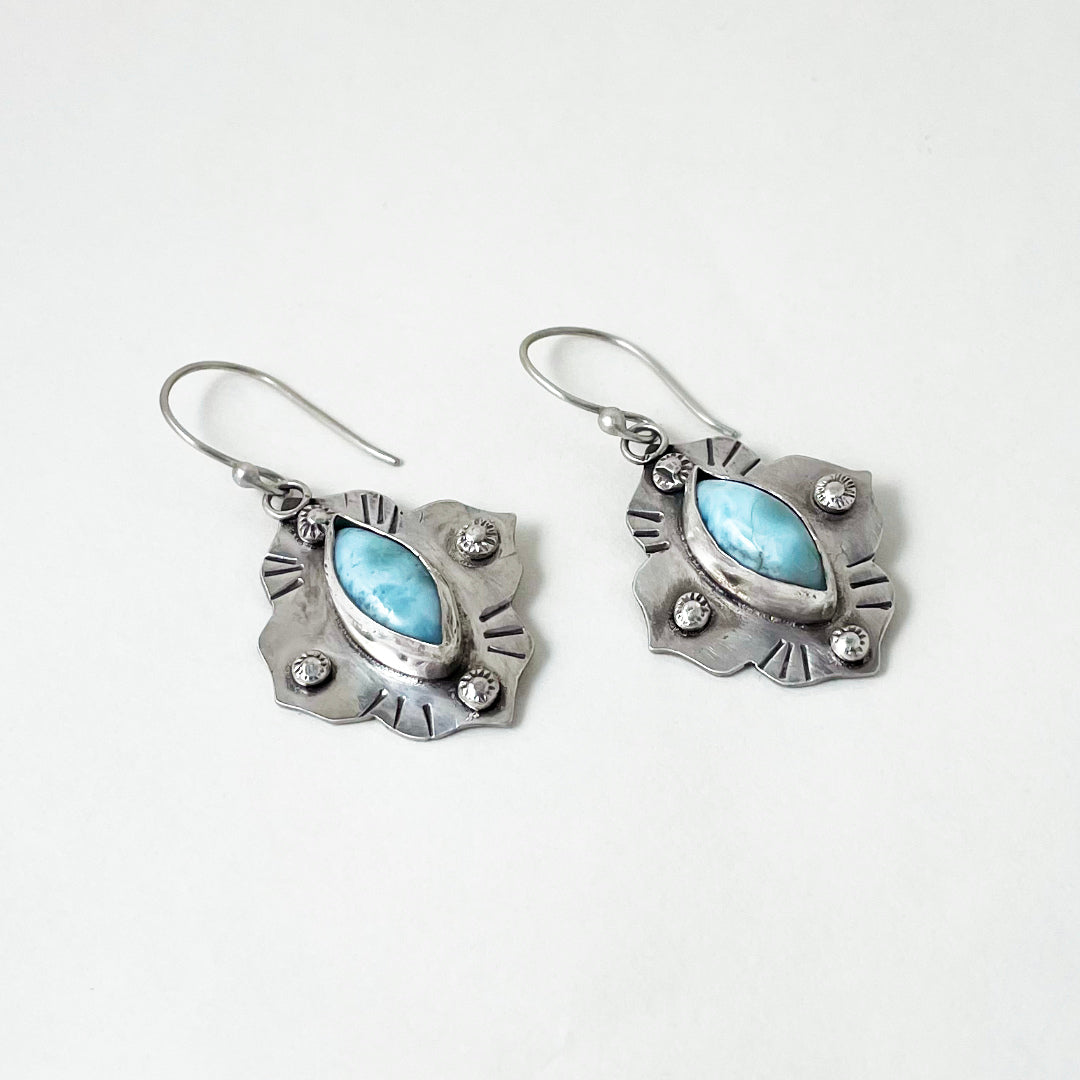 Ocean Moon Larimar Earrings