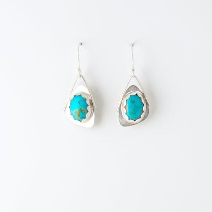 Oval Mojave Turquoise Wing Earrings