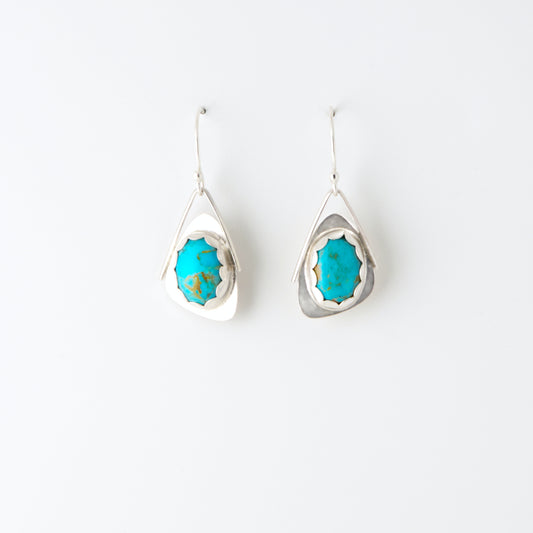 Oval Mojave Turquoise Wing Earrings