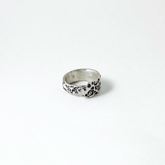 Contemporary Double Pools Adjustable Ring - Sz 9
