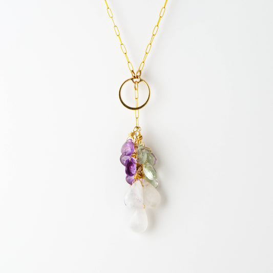 Gemstones Drop Palo Verde Lariat Necklace