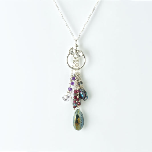 Gemstone Drops Passion Lariat Necklace