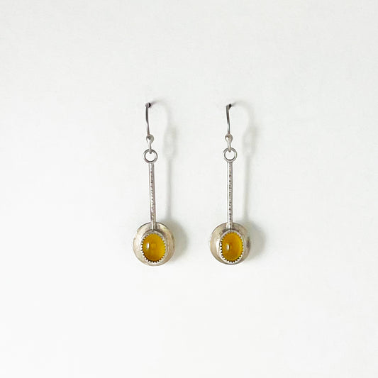 Small Golden Chalcedony Pendulum Earrings