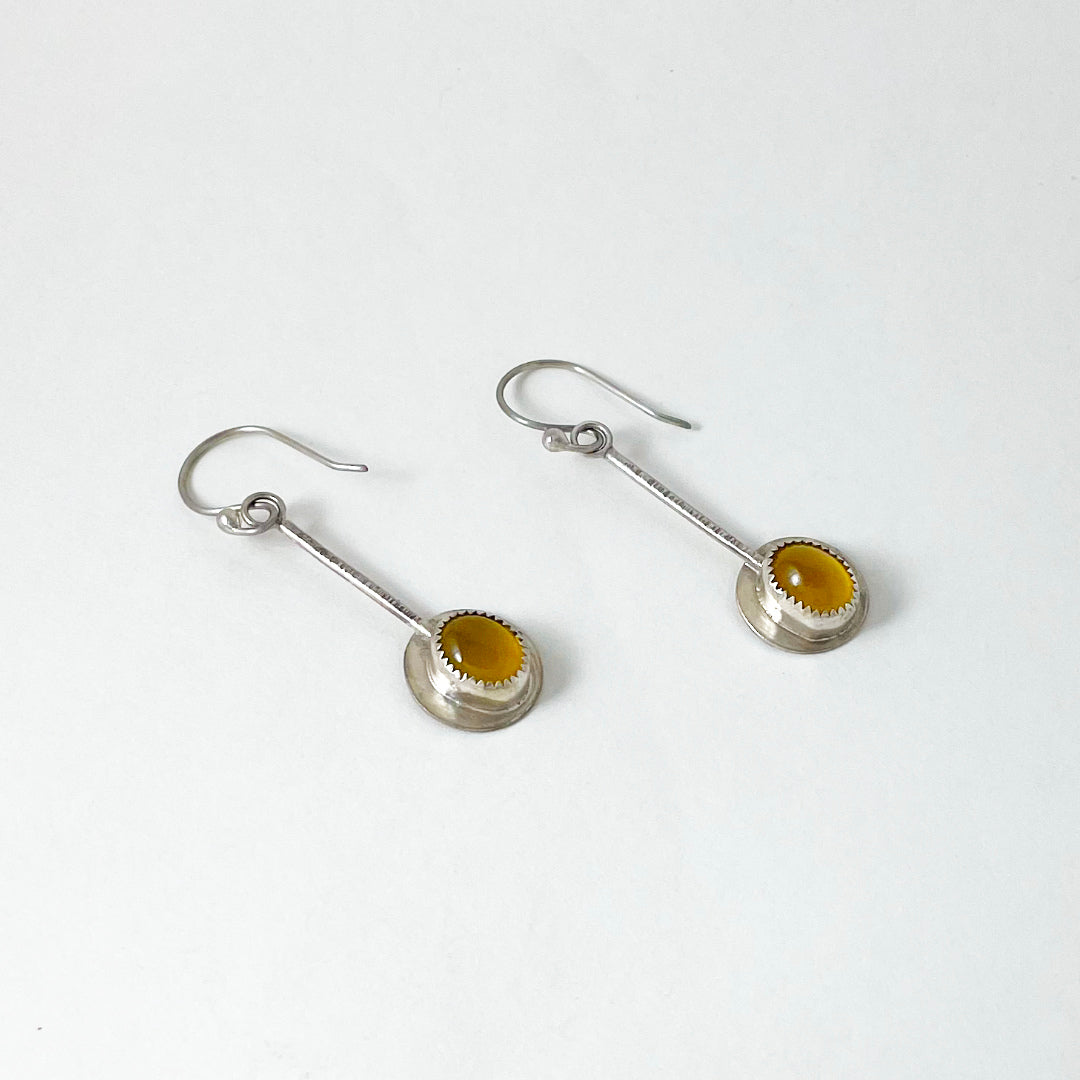 Small Golden Chalcedony Pendulum Earrings