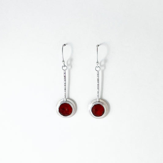 Rosecut Hessonite Garnet Pendulum Earrings