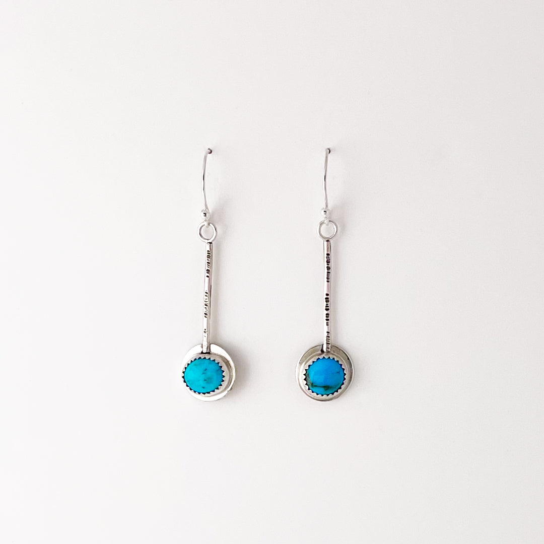 Small Oval Turquoise Pendulum Earrings