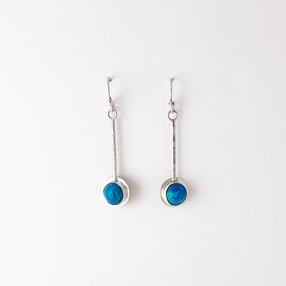 Medium Round Turquoise Pendulum Earrings