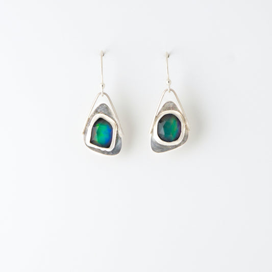 Aurora Opal Rosecut Small Triangle Wing Earrings