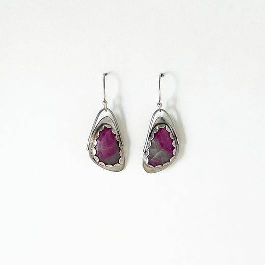 Ruby Rosecut Triangle Wing Earrings