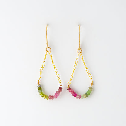 Multi Tourmaline 14/20 Gold Filled Dangle Earrings