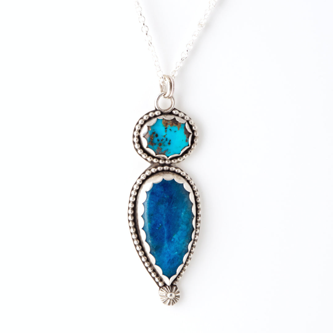 Turquoise & Neon Apatite Guinevere Pendant Necklace