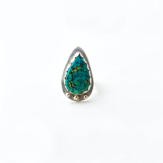 Long Teardrop Turquoise Decorative Ring