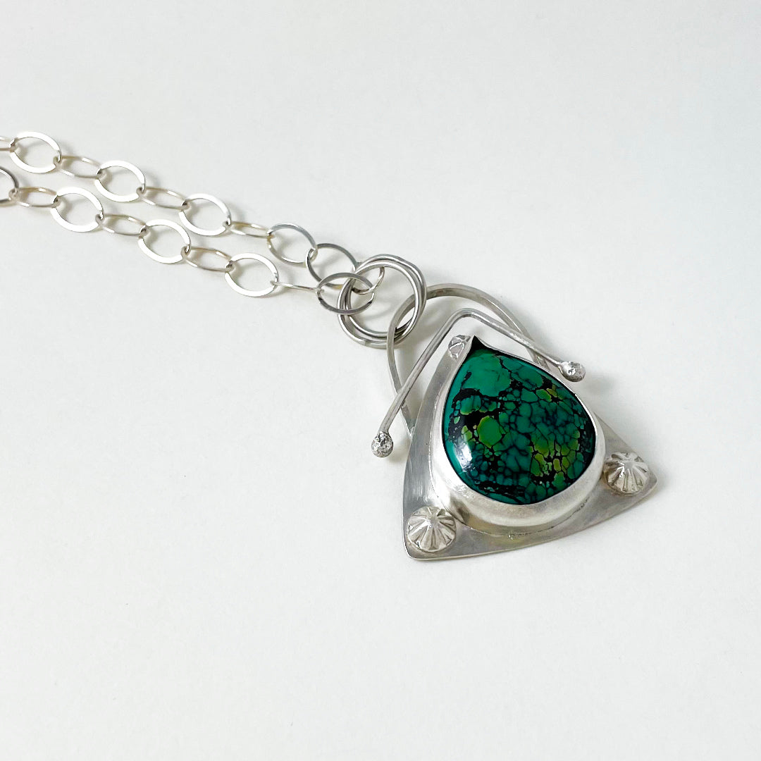 Mountain Shield Large Teardrop Turquoise Necklace