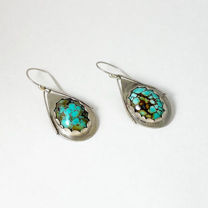 Turquoise Large Oval Wing Earrings