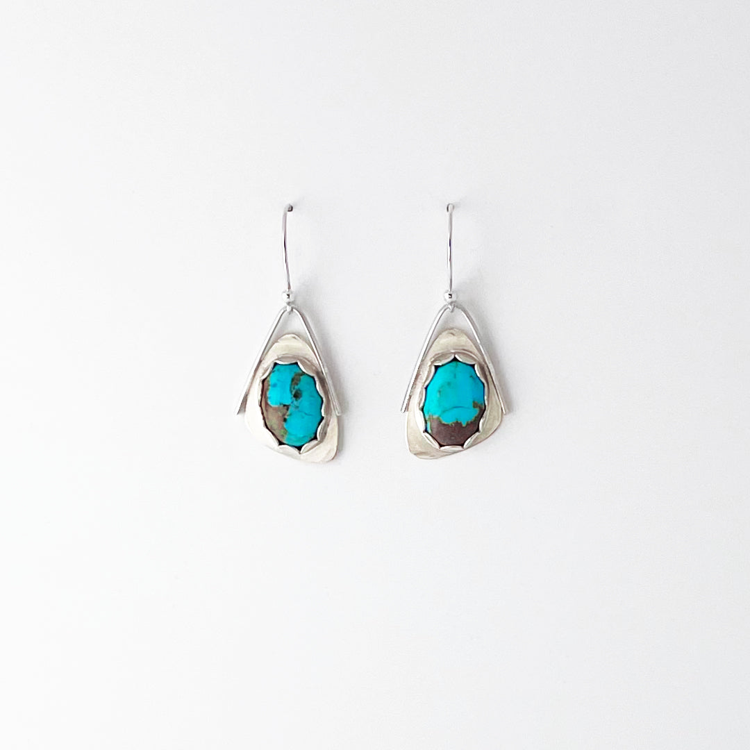 Oval Mojave Turquoise Wing Earrings