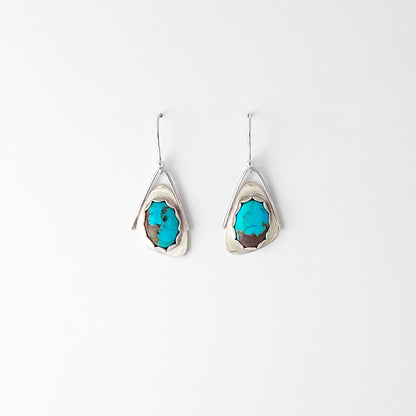 Oval Mojave Turquoise Wing Earrings