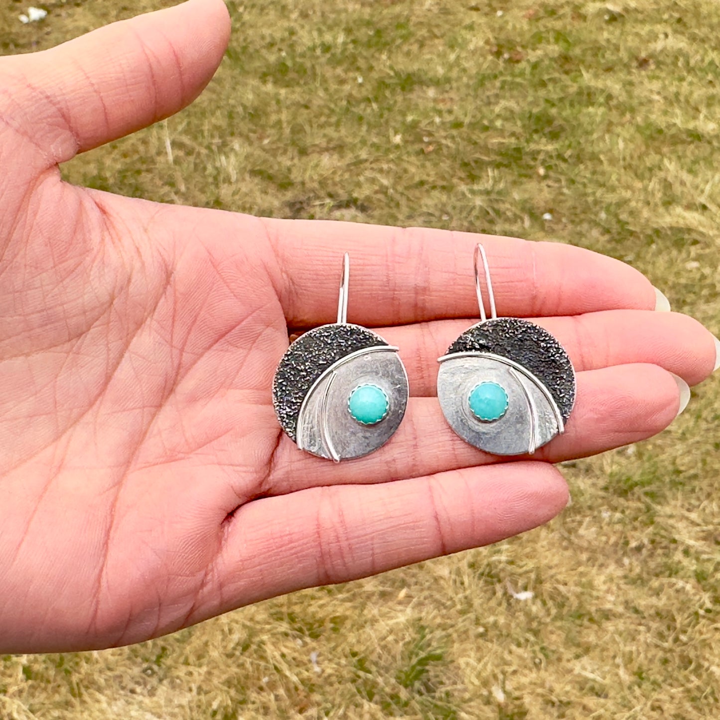 Comet Earrings with Gem Cabochons