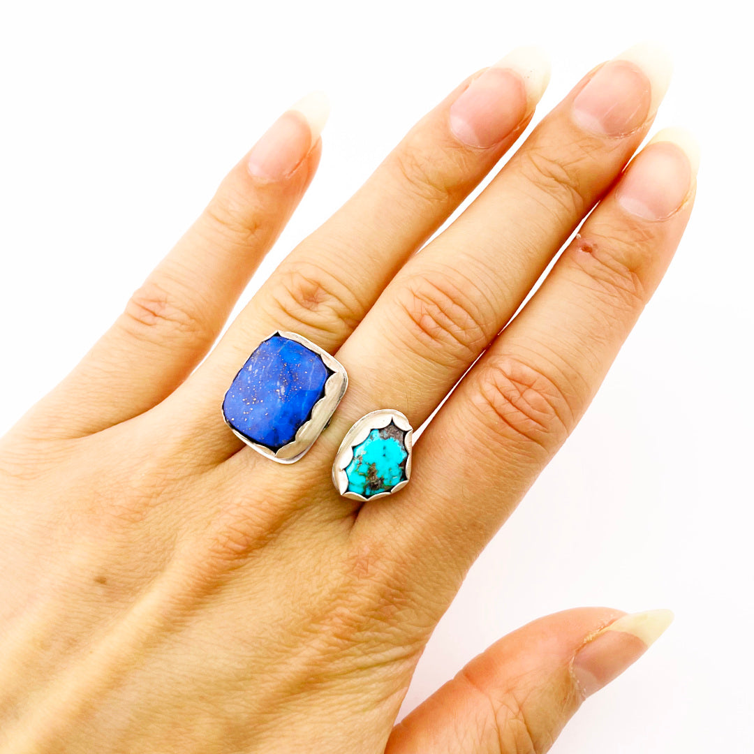 Lapis Turquoise Adjustable Ring