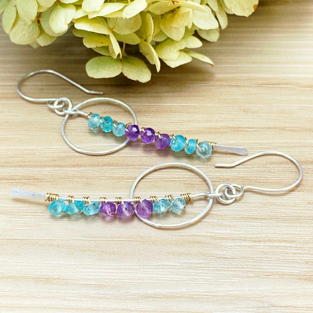 Thread The Needle Gems Wrapped Earrings