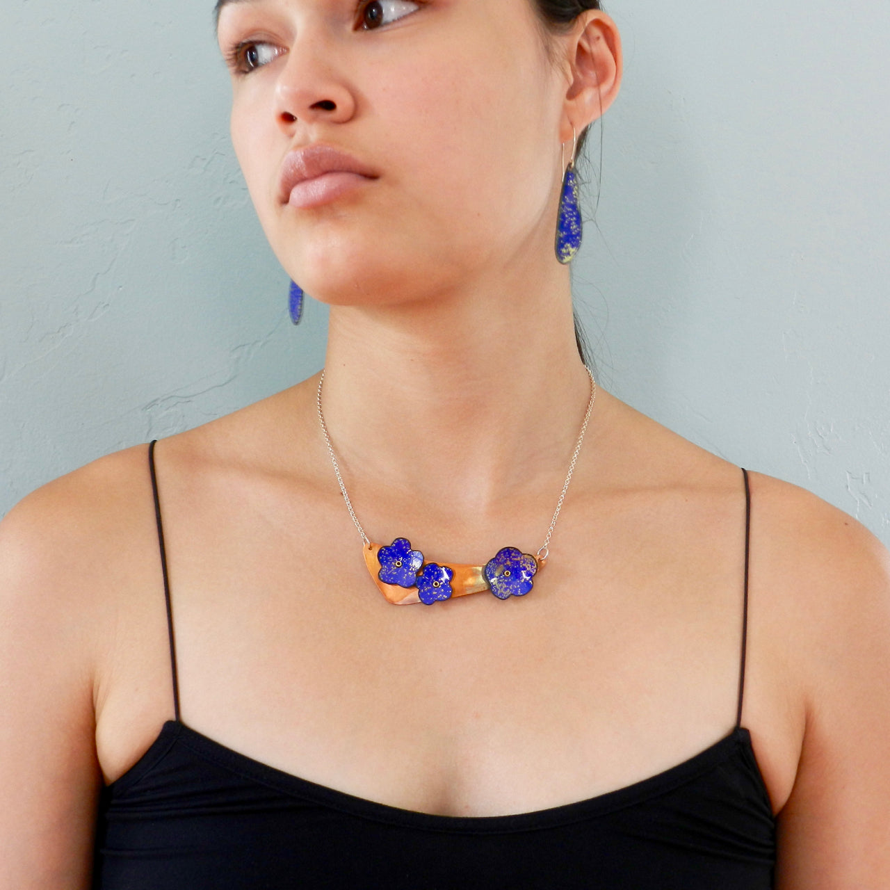 Imperial Petal Enameled Earrings