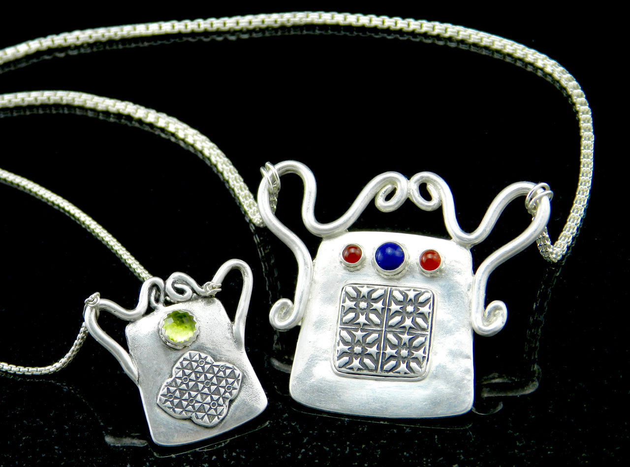 Small Tribal Spirit Lock Pendant with Carnelian Necklace