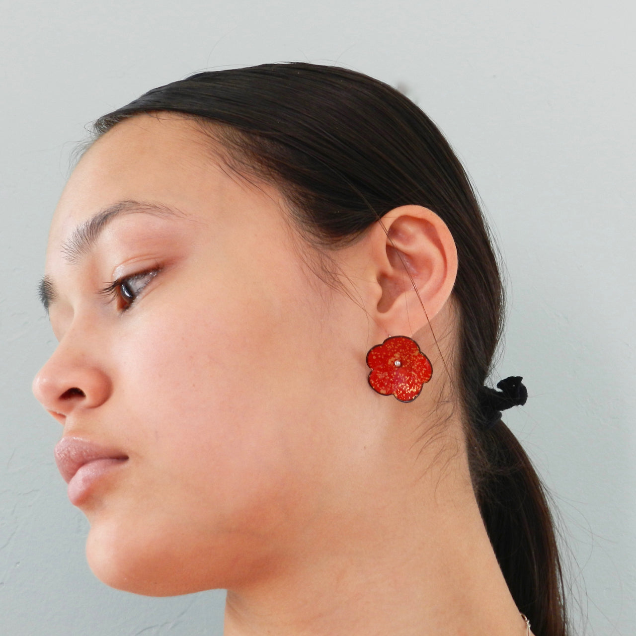 Imperial Flower Enameled Earrings