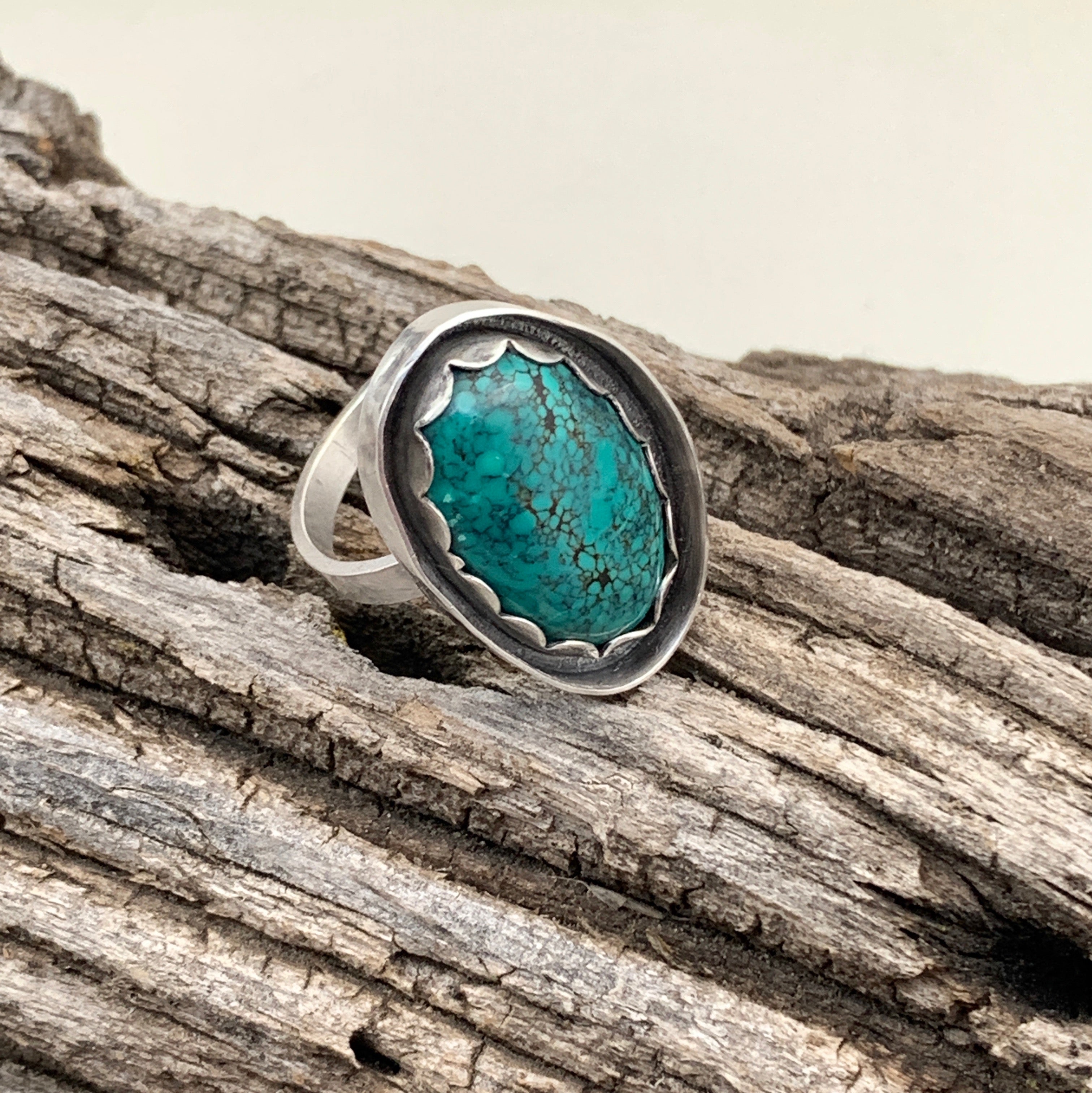 Sterling Silver Small Oval Turquoise Rings | Shara Boutique