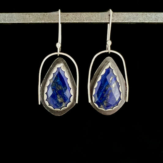 Lapis Teardrop Modern Earrings