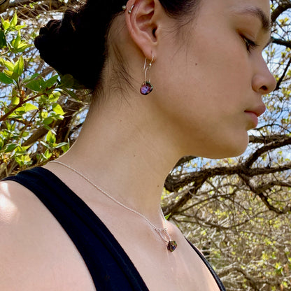 Pearl Drop Circle Earrings