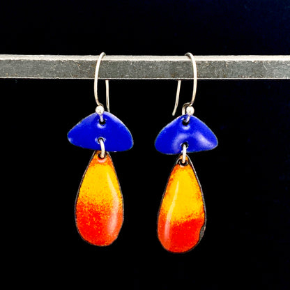 Geo Fusion Enameled Necklace & Earrings - Primary Colors