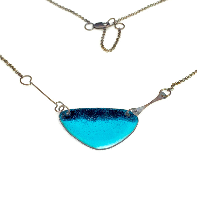 Euclidean Enameled Necklace - Rounded Triangle