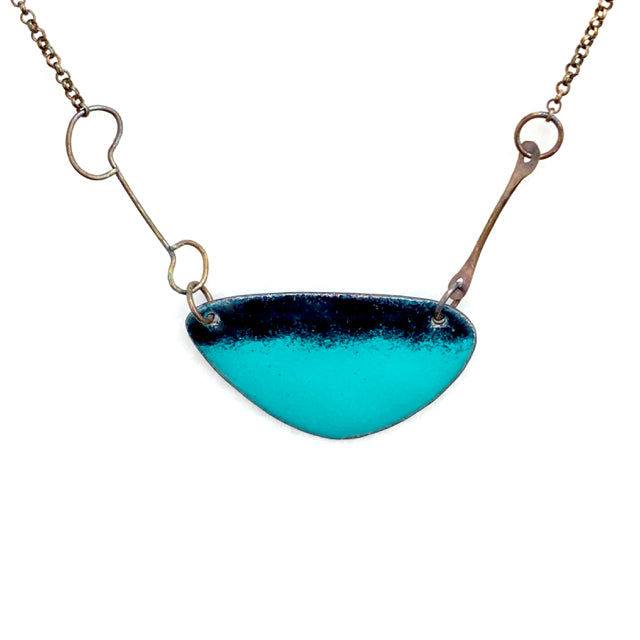 Euclidean Enameled Necklace - Rounded Triangle