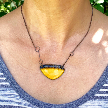 Euclidean Enameled Necklace - Rounded Triangle