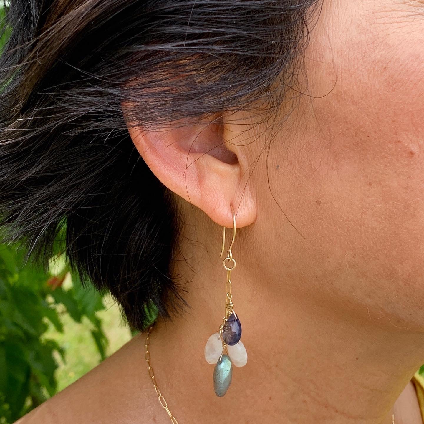 Gemstones Drop Merlot Earrings