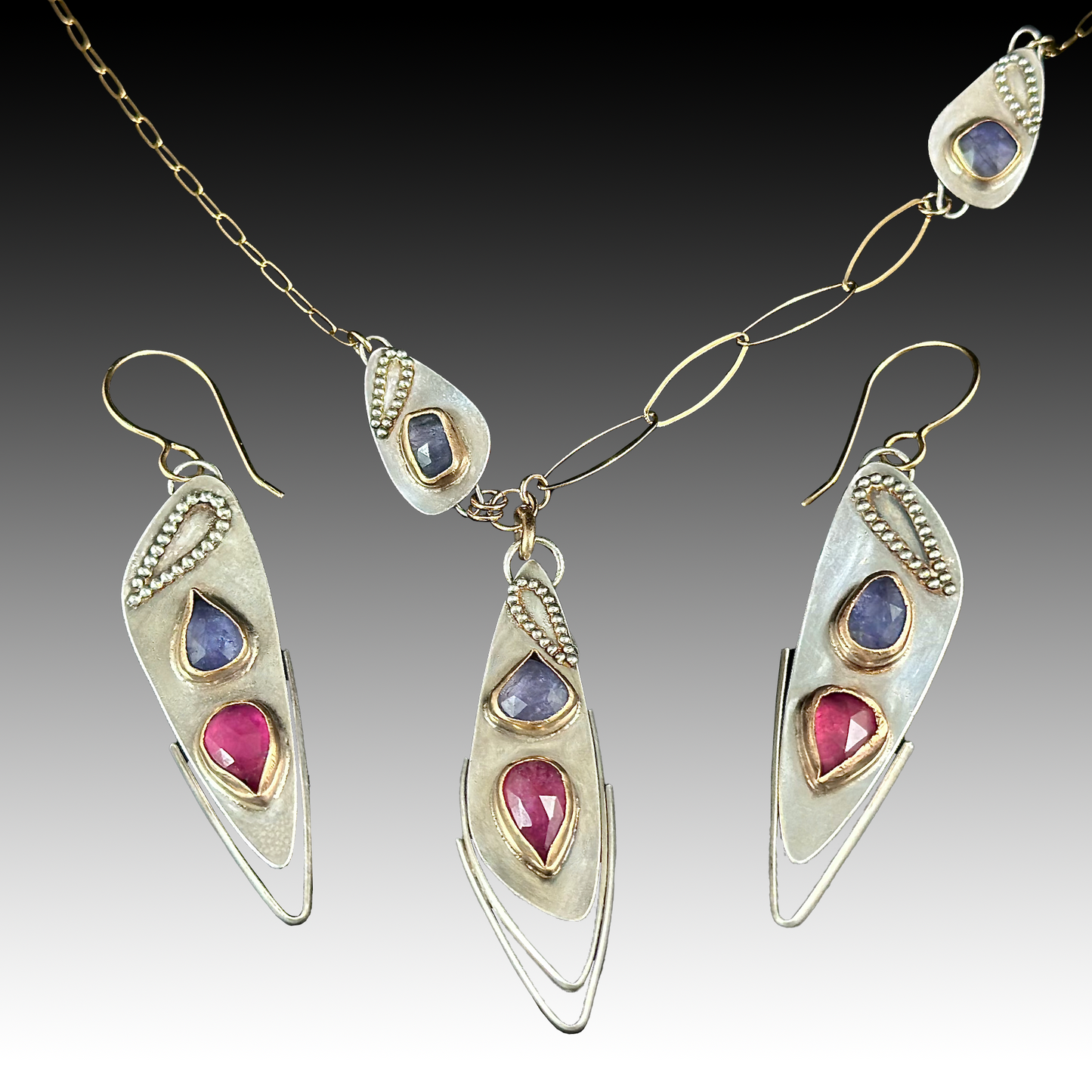 Tanzanite, Pink Sapphire Athena Necklace